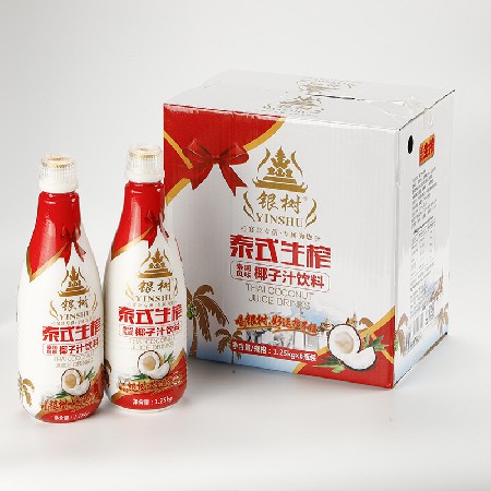源頭廠家批發銀樹鮮榨系列清新口感椰子汁 6瓶裝1.25L濃郁椰子汁